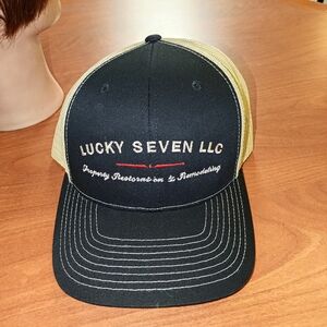 Lucky Seven LLC Embroidered Logo Trucker Snapback Hat Cap